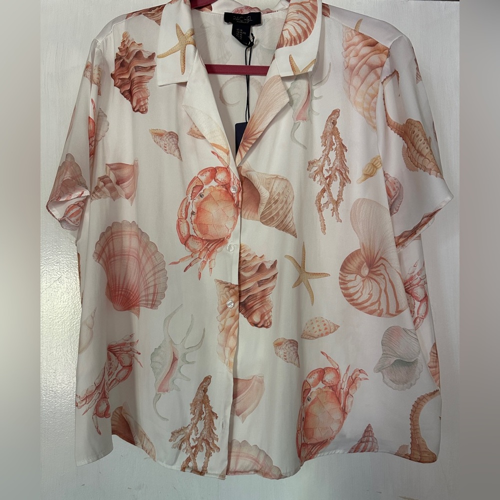Rachel Roy Seashell Print Women's Top